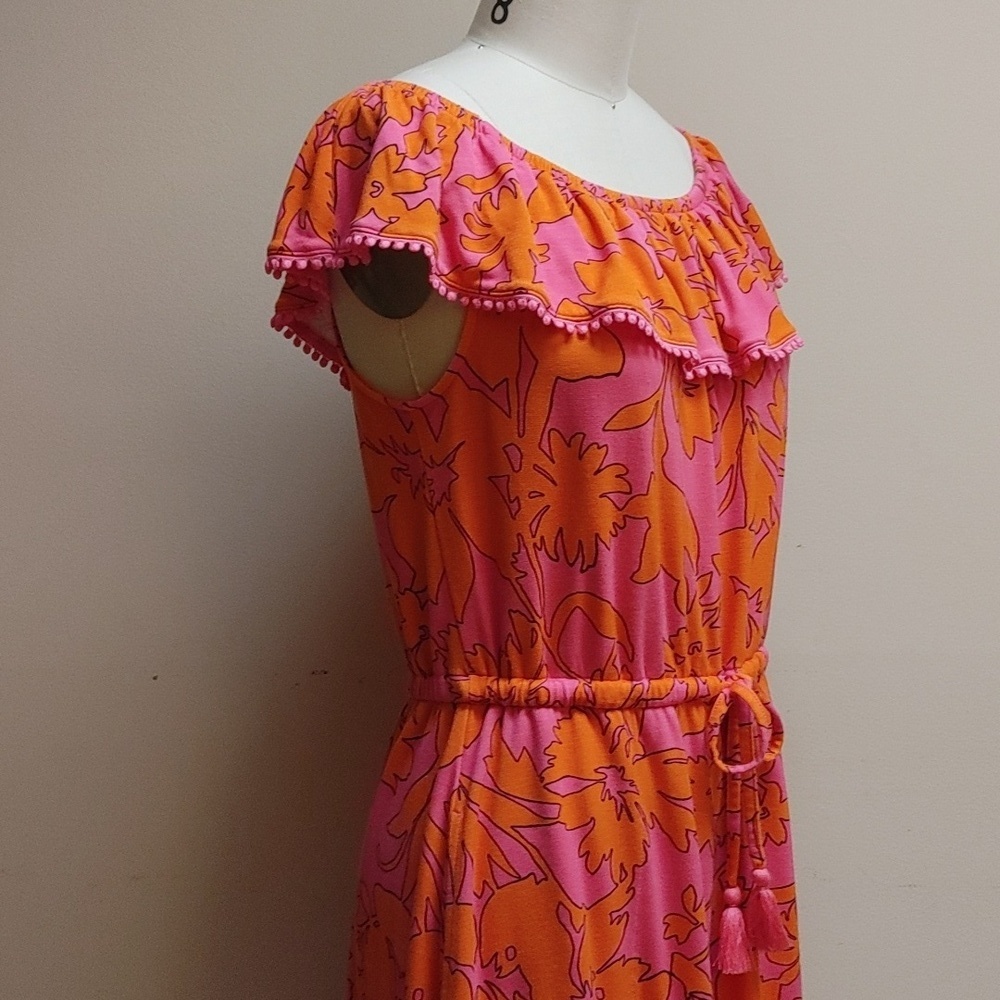 Isaac Mizrahi Live Pink Orange Knit Summer Dress M - Picture 3 of 12